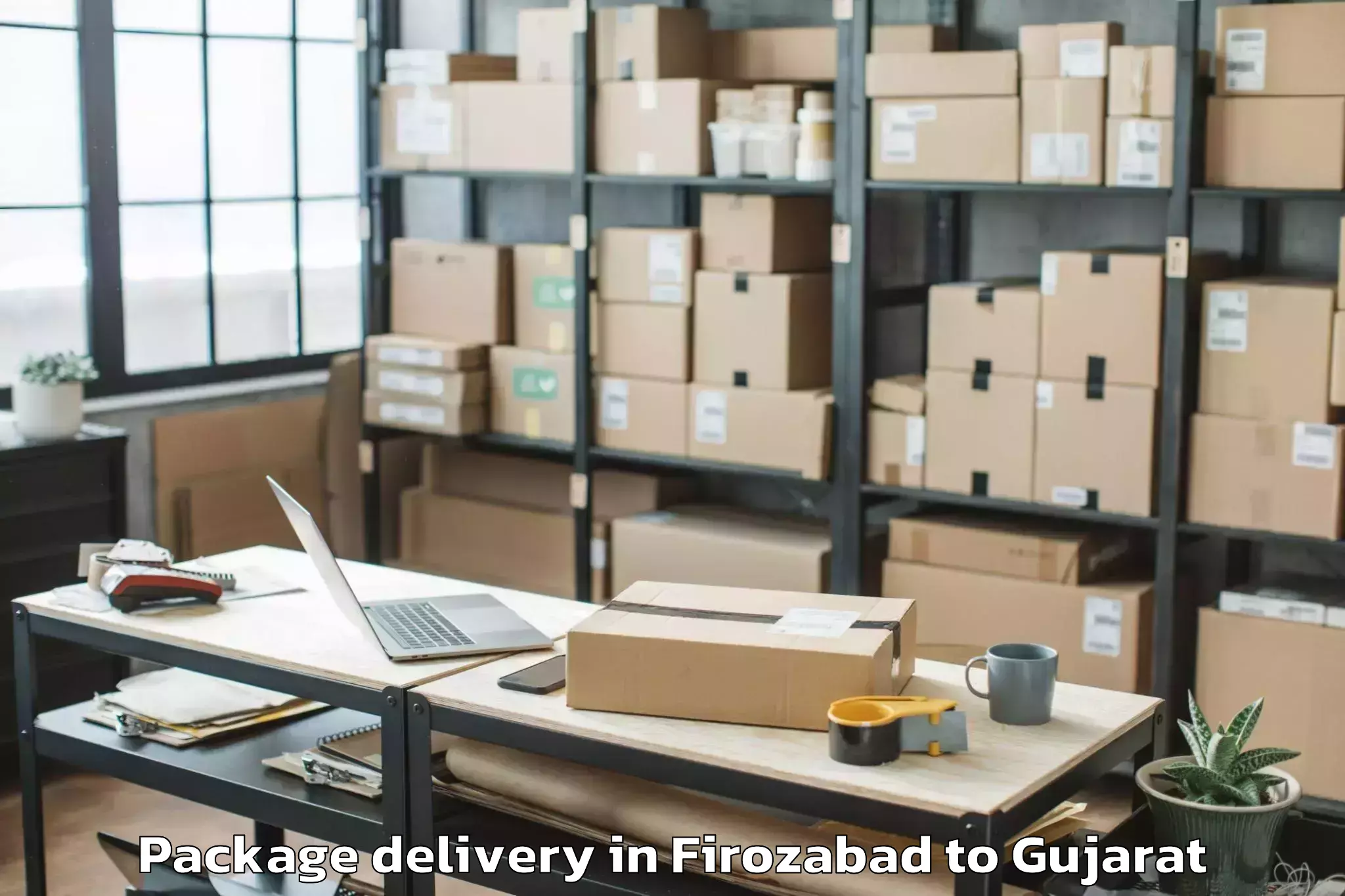 Trusted Firozabad to Khambhaliya Package Delivery